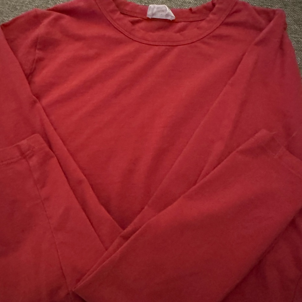 Cotton On Red Long-Sleeve Crop Top
